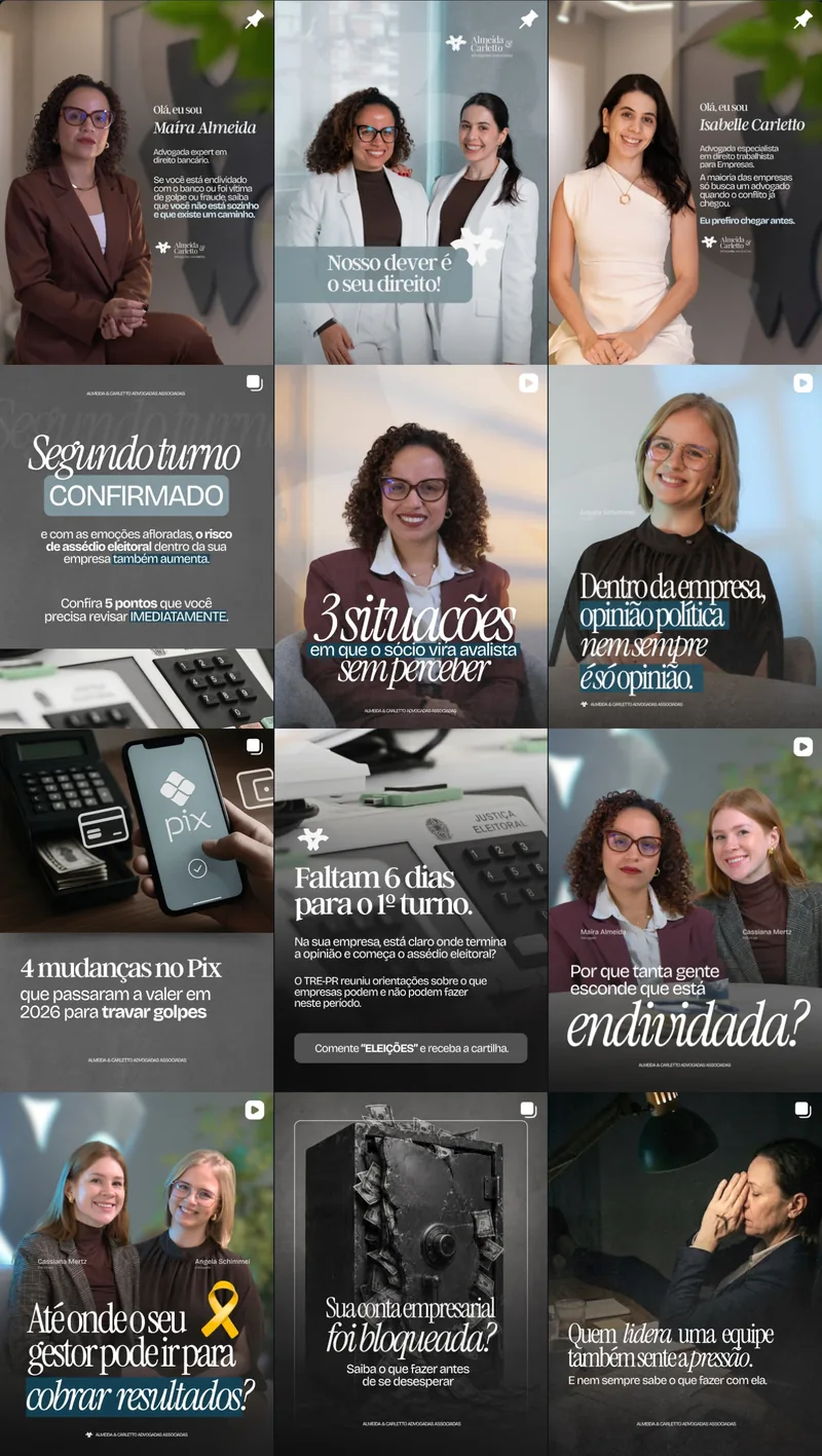 Feed do Instagram @aecadvogadas