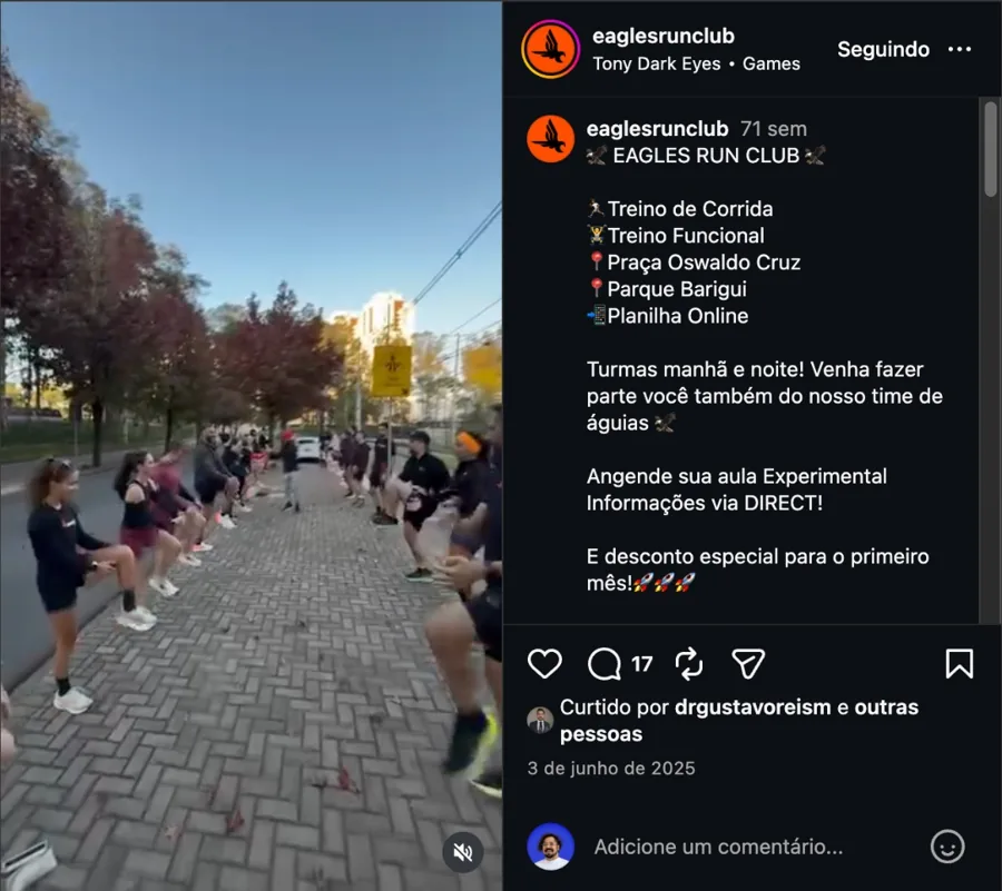 Reel mais visto da Eagles Run Club