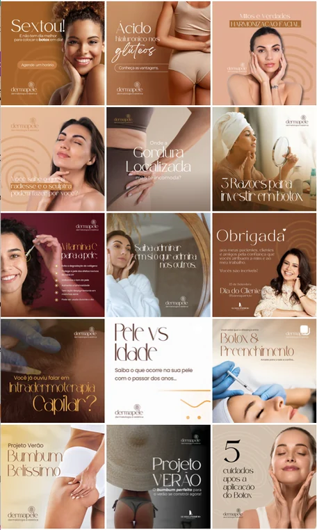 Feed do Instagram @dermapeleclinica