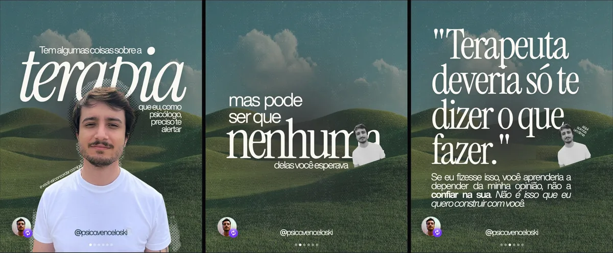 Slides do carrossel sobre mitos da terapia